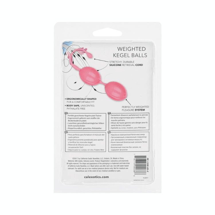 Calexotics-Weighted-Kegel-Balls-Silicone-with-Retrieval-Cord-Pink-4 - House of Vices