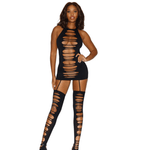 DreamgirlSeamlessOpaqueHalterGarterDress - House of Vices