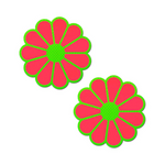 Pastease Daisy: Glow-in-the-Dark Neon Pink Petal Pasties Nipple Covers - House of Vices
