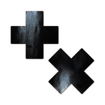 Pastease Plus X Faux Latex Pleather Vinyl Cross Pasties - House of Vices