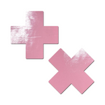 Pastease Plus X Faux Latex Pleather Vinyl Cross Pasties - House of Vices