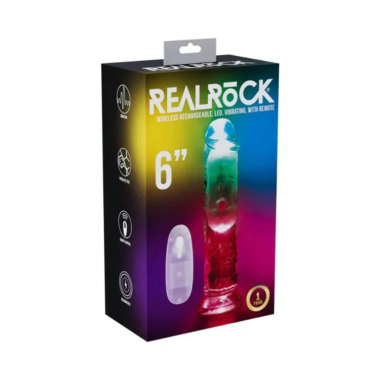 Remote Control Vibrating Dildo RealRock 6-Inch Rechargeable Remote Control Vibrating Dildo RealRock 6-Inch Rechargeable