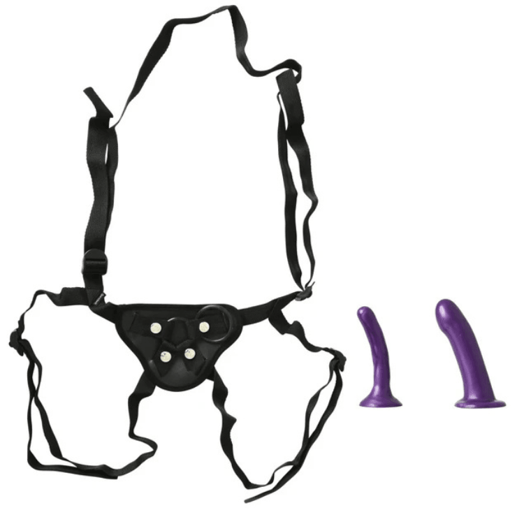 SportsheetsAnalExplorerKitwithAdjustableStrap-OnHarness_2-PieceSiliconeDildoSet1 - House of Vices