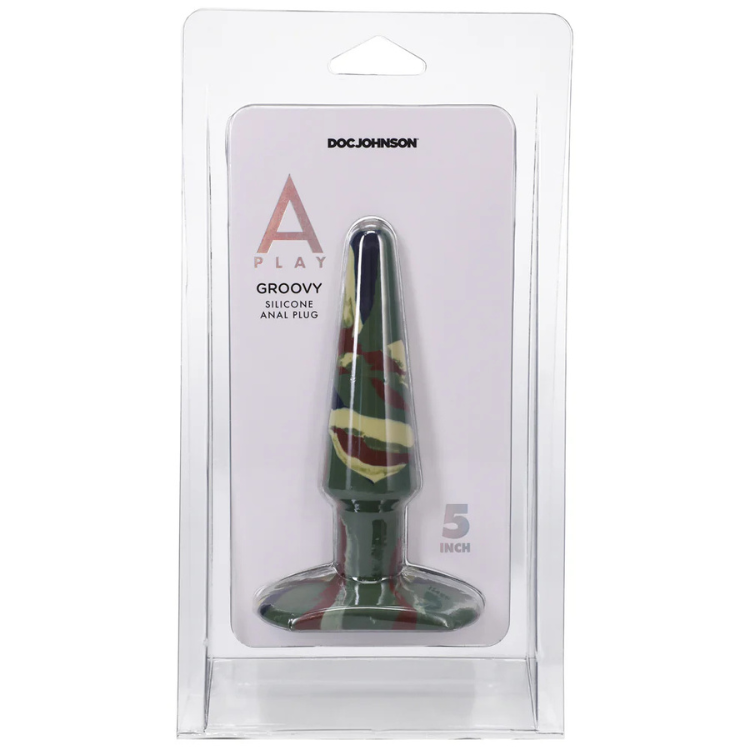 A-Play_Groovy_5_in._Silicone_Anal_Plug_Camouflage - House of Vices 
