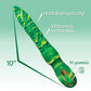 10-inch green vibrator with undulating body, vibrating tentacles, and 10 speed control for intimate pleasure.