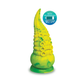 Yellow and green silicone octopus tentacle dildo with suction base and rechargeable vibrating bullet