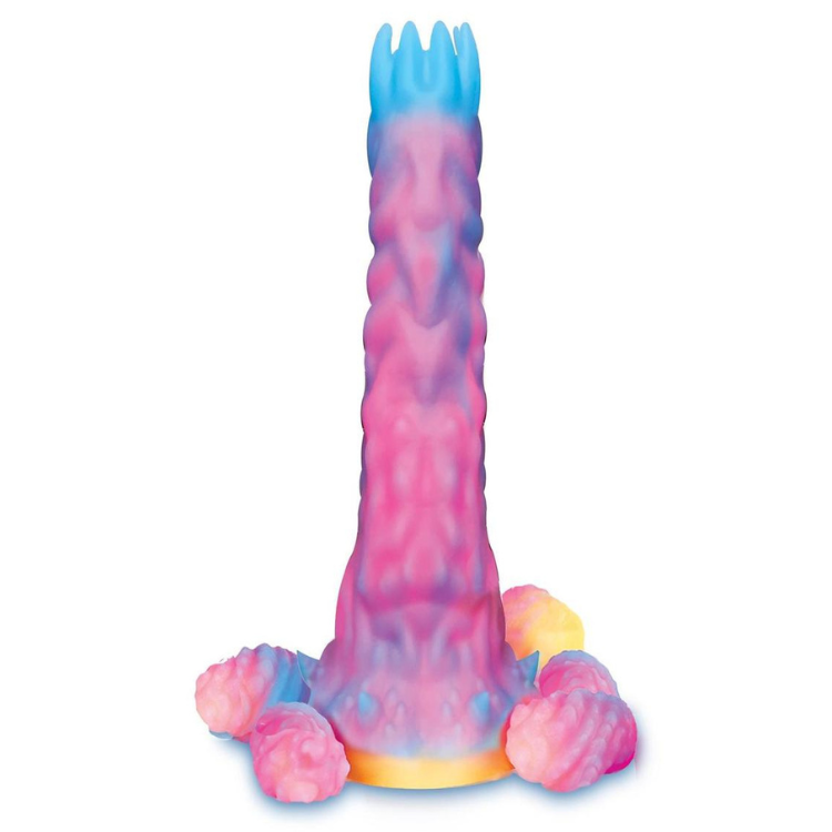 Alien Nation Glo-Vopositor Silicone Glow in the Dark Dildo with Eggs - House of Vices