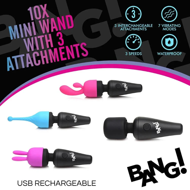 BANG! 10X Mini Wand with 3 Attachments - House of Vices