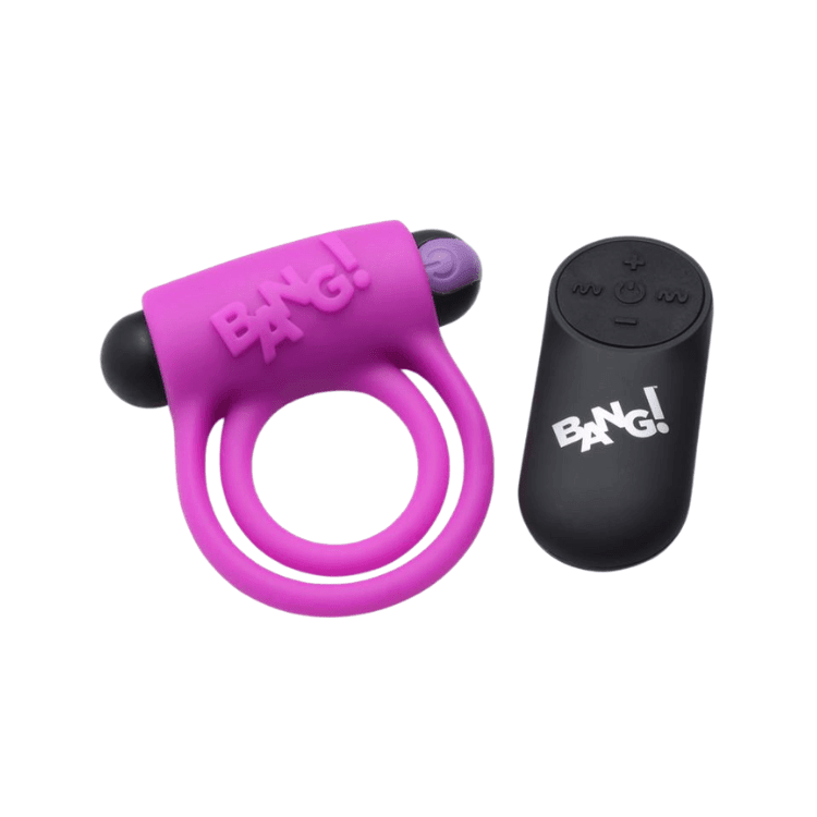Bang_-Silicone-Rechargeable-Cock-Ring-Bullet-with-Remote-Control-Purple-2 - House of Vices 