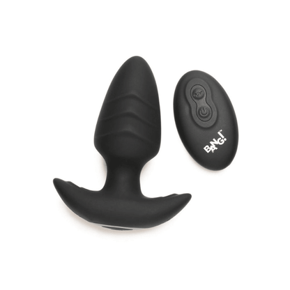 Bang_RotatingVibratingRechargeableSiliconeButtPlugwithRemoteControl-Black1 - House of Vices 