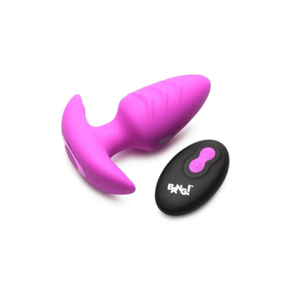 Bang_RotatingVibratingRechargeableSiliconeButtPlugwithRemoteControl-Purple1 - House of Vices 