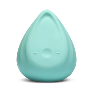 Mint green Biird Evii wellness massager, teardrop-shaped, on white background