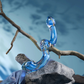 Double-ended blue glass wellness massager on rock and branch, House of Vices premium toy