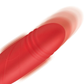 Close-up of a red silicone wellness device with a thrusting motion, House of Vices