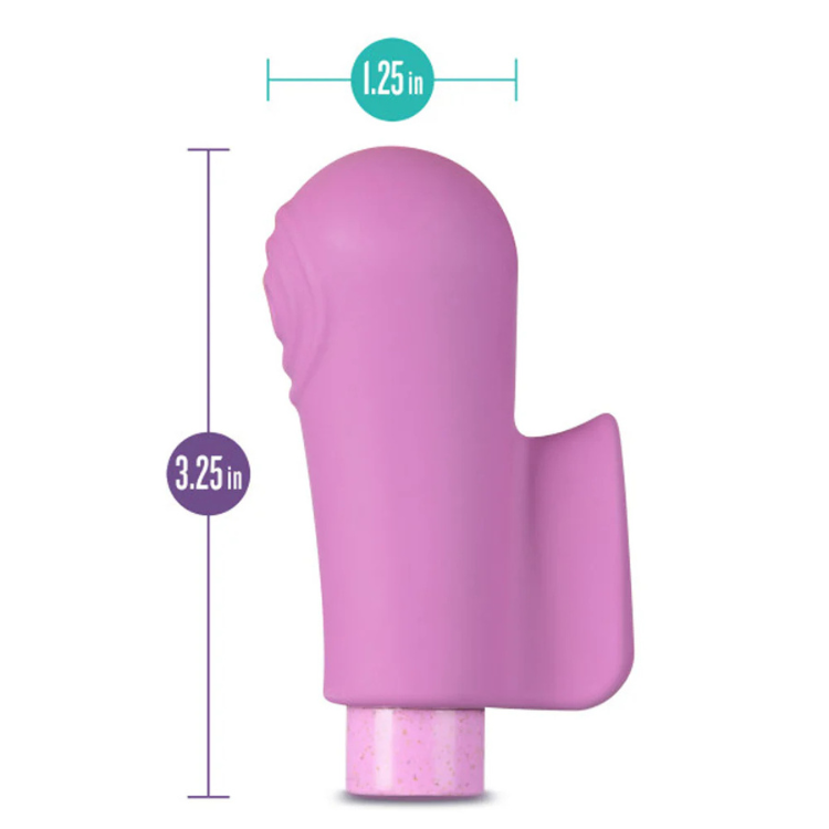 Purple silicone bullet vibrator with sleeve, 3.25 inch height, 1.25 inch width, isolated view