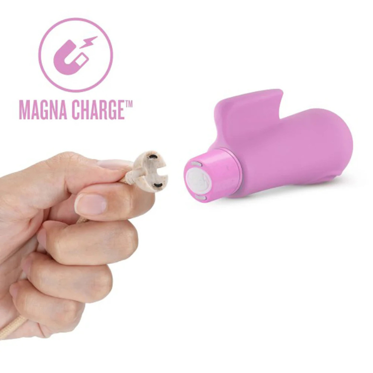 Purple bullet vibrator and magnetic charging cable with Magna Charge logo