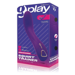 Purple silicone G-spot and clitoral massager in ergonomic packaging, House of Vices wellness
