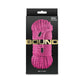 Bound pink bondage rope, 50ft length, packaged in a black box.