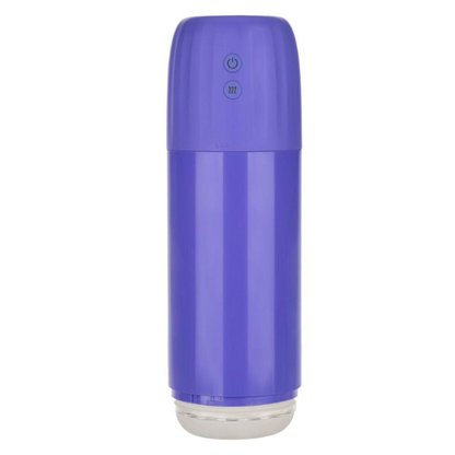 Purple personal massager with power and mode buttons, sleek design for intimate wellness