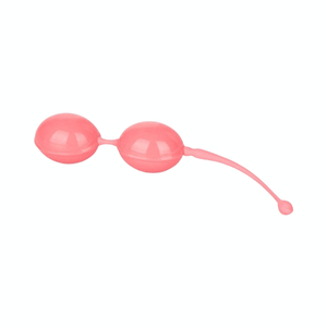 Calexotics-Weighted-Kegel-Balls-Silicone-with-Retrieval-Cord-Pink - House of Vices