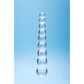 Clear glass beaded wellness wand on blue background, House of Vices premium adult toy