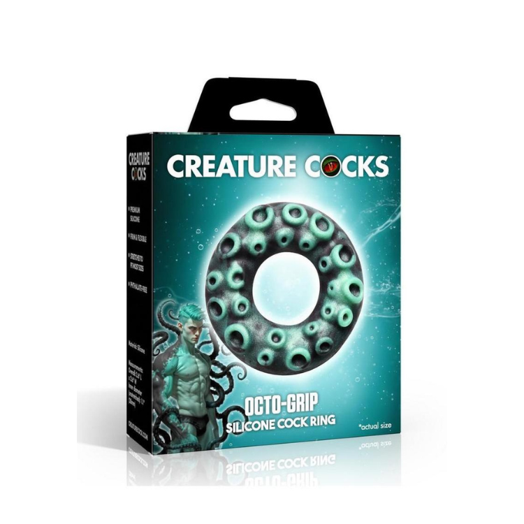 Octo-Grip silicone cock ring with suction cups, premium adult toy by Creature Cocks