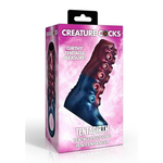 Tentacle silicone penis enhancer with suction cups for girthy pleasure, packaged in pink box
