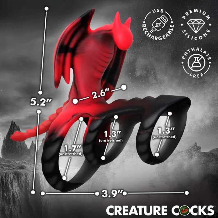 Creature Cocks Dragon Flight Vibrating Cock Ring - House of Vices