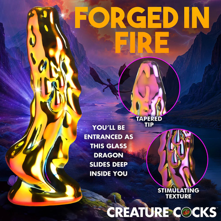 Creature Cocks Dragon Glass Glass Dildo -  House of Vices