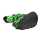 Green and black textured realistic foot-shaped massager with a black sole