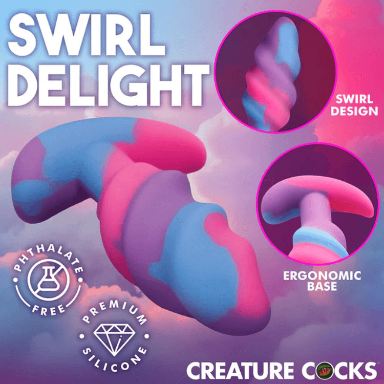 Creature Cocks Unicorn Swirl Butt Plug - House of Vices