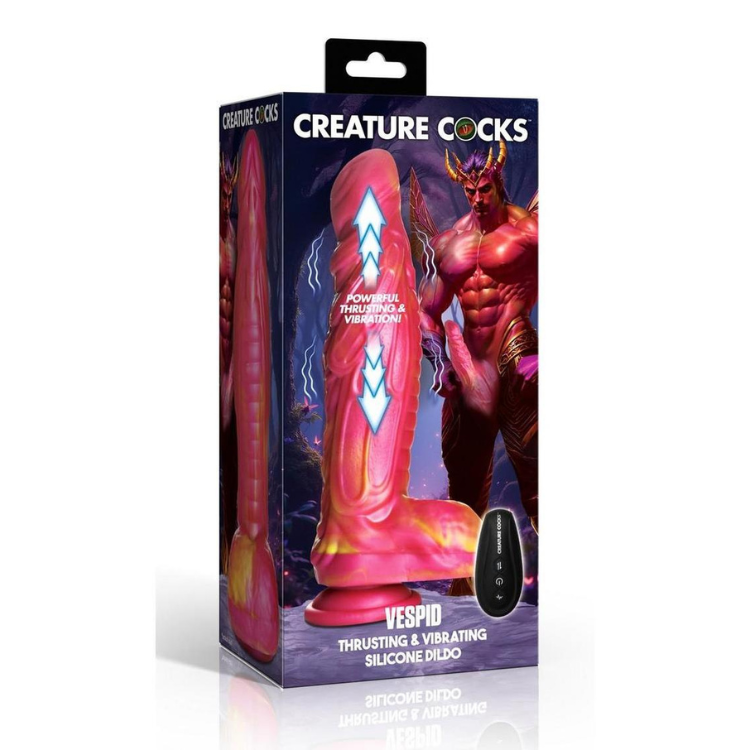 Vespid Thrusting & Vibrating Silicone Dildo by Creature Cocks