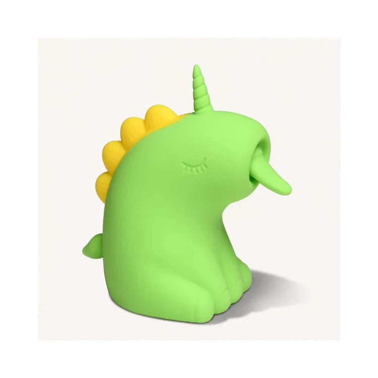XR Brands Creature Cuties Lickyhorn licking stimulator in lime green with yellow accents