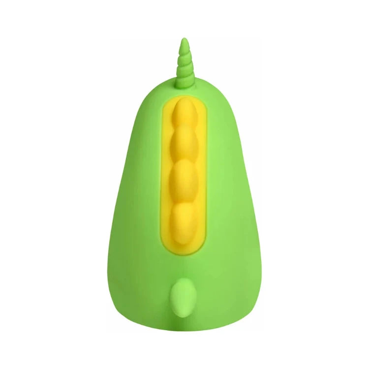 Green XR Brands Creature Cuties Lickyhorn Licking Stimulator with yellow textured center