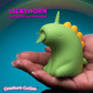 XR Brands Creature Cuties Lickyhorn green silicone licking stimulator held in a hand.