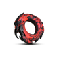 Red and black dragon-themed cock ring with detailed scales and claws