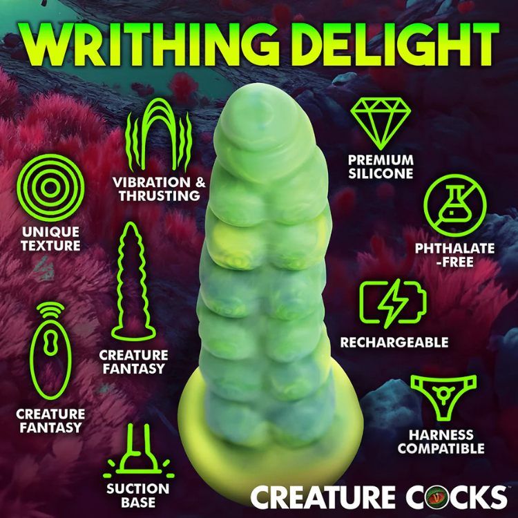 Creature Cocks Squirmer Thrusting & Vibrating Silicone Dildo - House of Vices