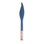 Blue silicone feather tickler with rose gold handle, premium adult wellness accessory