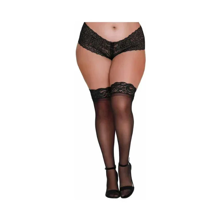 Dreamgirl_Sheer_Thigh-High_Stockings_with_Silicone_Lace_Top_Black1 - House of Vices 