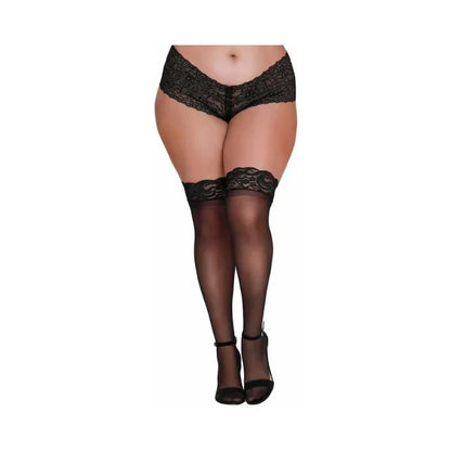 Dreamgirl_Sheer_Thigh-High_Stockings_with_Silicone_Lace_Top_Black1 - House of Vices 