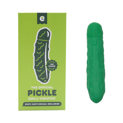 Green pickle-shaped wellness massager with branded box from House of Vices adult store