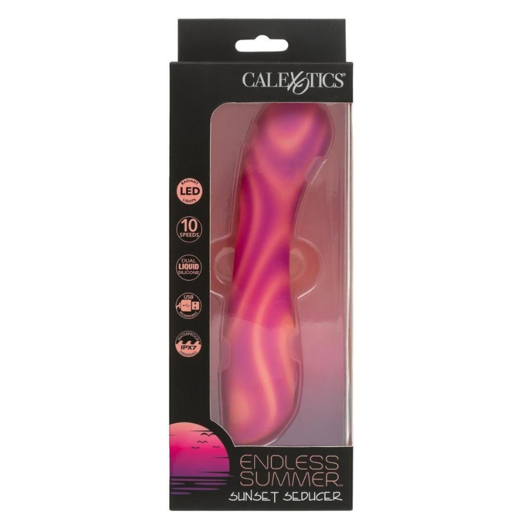 Calexotics Endless Summer Sunset Seducer pink vibrator with LED lights, 10 speeds, USB rechargeable