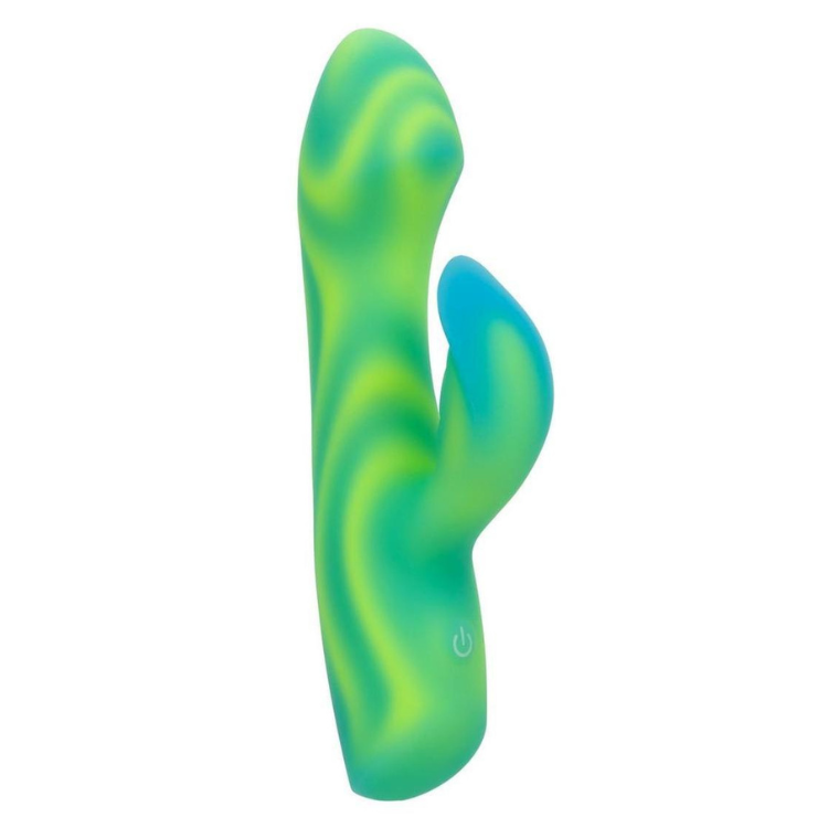 Green and blue gradient cactus-shaped adult toy with power button
