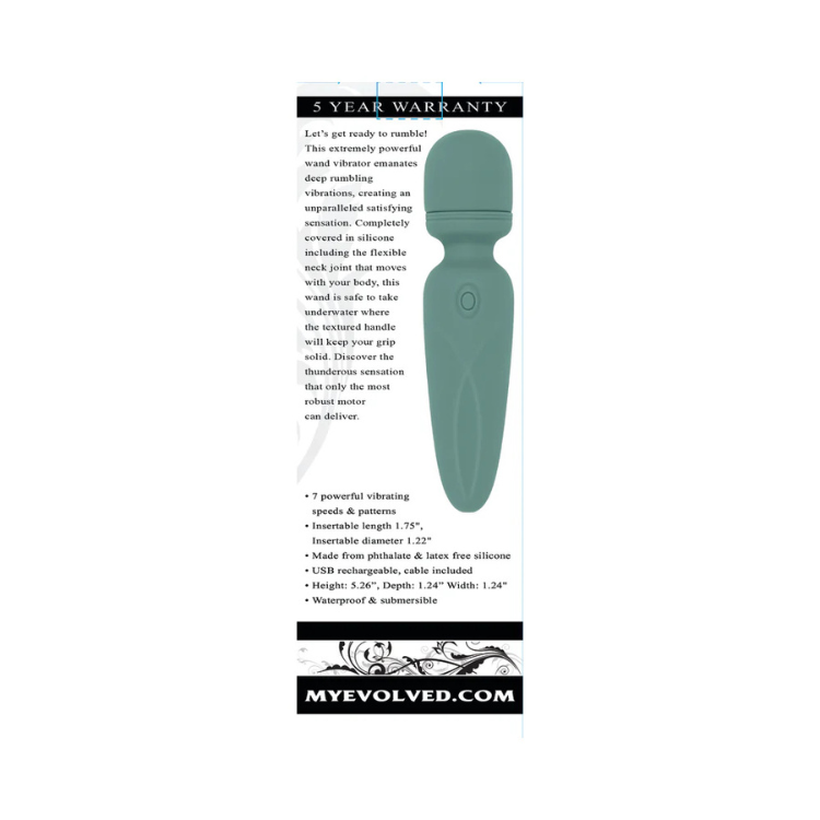 EvolvedRumbleWandRechargeableVibratingMiniWandSiliconeGreen_57c3ebcb-7d82-4110-8019-337f1b1a0b41 - House of Vices 
