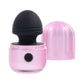 Evolved Vacation Vibes Vibrating  Black and pink compact vibrating massager with power button and removable cap