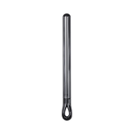 Chrome rechargeable metal pen-shaped wellness device on a white background