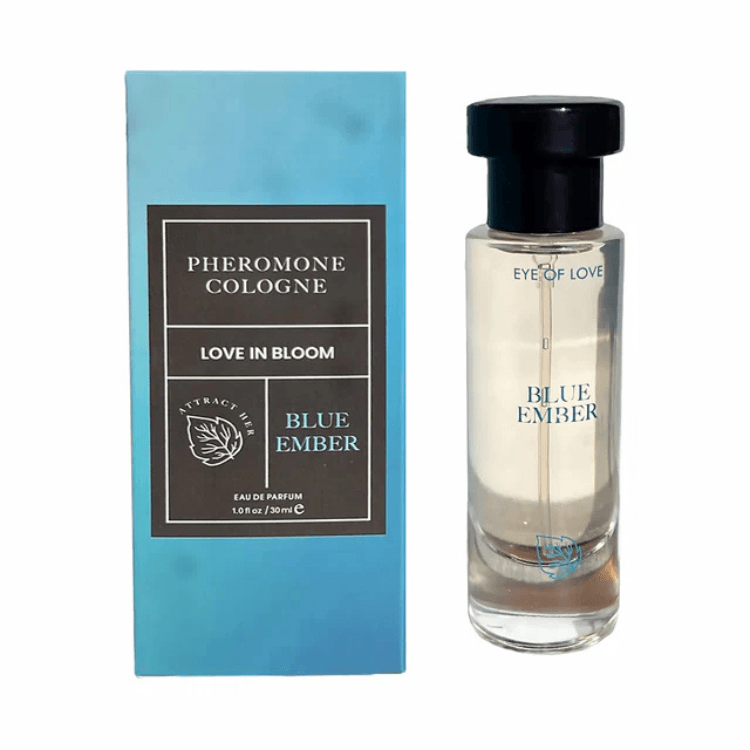 Eye of Love Bloom Attract Her Pheromone Parfum Blue Ember for Him