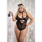 Fantasy Lingerie Play Feral For You 4-Piece Cat Costume Set Black - House of Vices 