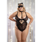 Fantasy Lingerie Play Feral For You 4-Piece Cat Costume Set Black - House of Vices 