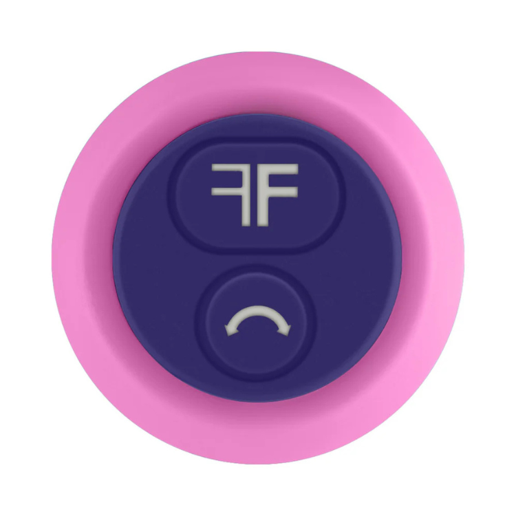 Close-up of pink and purple FemmeFunn Sormi Bullet button, premium wellness store product